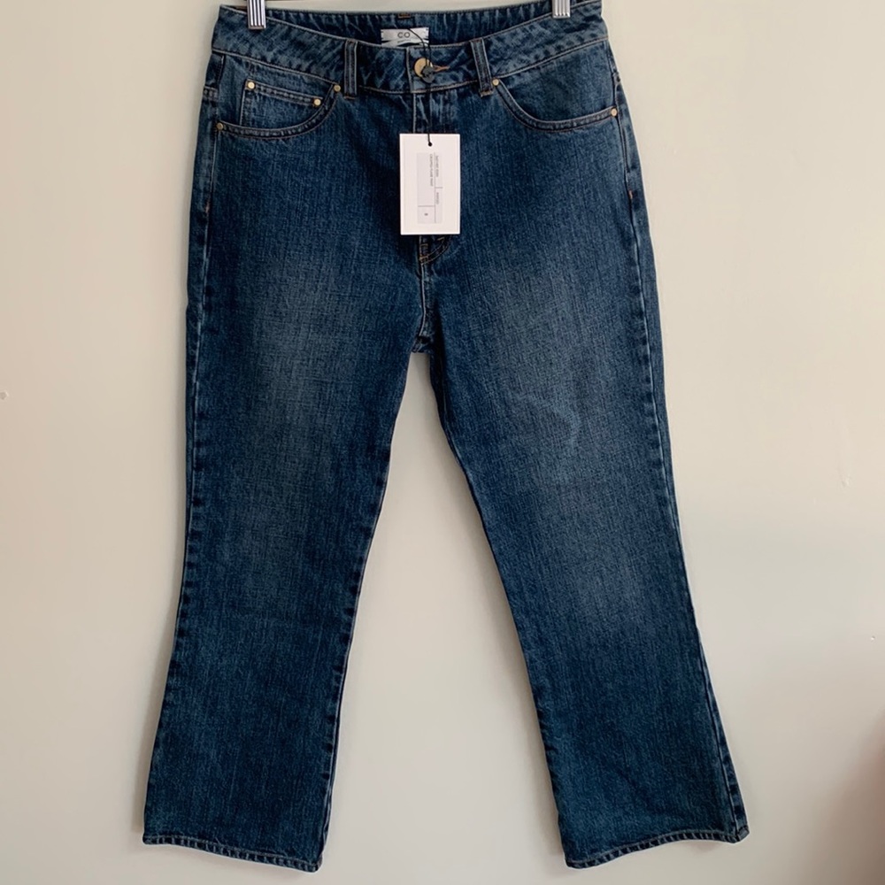 Brand new Co Essentials Cropped Mid-Rise Kick Flare Jeans In Indigo Blue